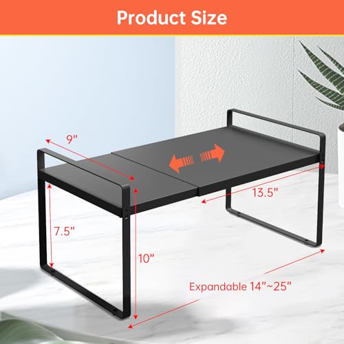 Adjustable Cabinet Shelves 9", Expandable 14~25" Metal Shelving for Pantry & Kitchen Organization (1Pcak) - color: 9" Wide ( 1 Pack)