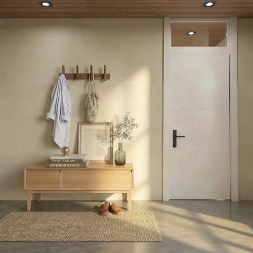 Coat Rack Wall Mount, 12 Inch Rustic Wood Wall Hooks for Hanging, Mortise and Tenon Coat Hooks, Wall Hooks for Coats, Hat Rack, Bag Hanger, Key Holder, Towel Rack for Bathroom (Brown)