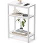 Narrow Side Table for Small Space, 3 Tier Slim End Table, Thin Nightstand, Skinny Snack Couch Table, Sofa Bedside Table, Tall Plant Stand in Living Room, Bedroom, Study, Kitchen and Balcony (White) - color: White, size: 3-Tier (7.9''D*17''W*26.6''H)