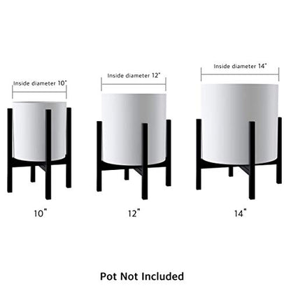 FaithLand Mid Century Plant Stand Indoor Outdoor(Plant Pot Not Included), Holds Planters with a Maximum Width of 14 Inch, Metal Planter Stand, Potted Plant Holder, Black - Width Not Adjustable - size: 14 inch