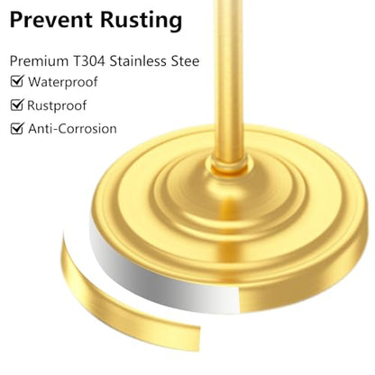 Brass Gold Bath Hand Towel Holder Stand,Stainless Steel 16 Inch Free Standing Towel Rack,Heavy Weight Towel Bar for Bathroom Vanity Countertop &Kitchen - color: Brass Gold