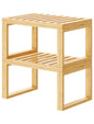 Tomorotec Bamboo Cabinet Shelf, 2 Pcs Kitchen Counter Shelf, Space-Saving Cabinet Organizer for Kitchen, Bathroom and Desk, Multifunctional Storage Rack for Spices, Cans, Toiletries and Stationery