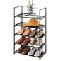 5-Tier Stackable Shoe Rack, Narrow Shoe Stand for 10-12 Pairs Shoe and Boots Organizer Storage Shelf Space Saving for Closet, Entryway and Hallway(Black) - size: 5-Tier(Black)-Narrow