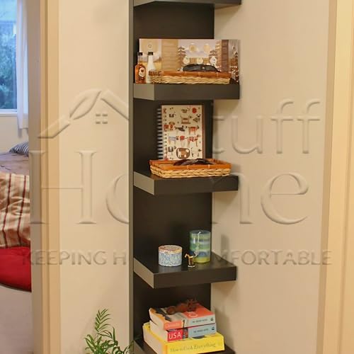 Home Stuff Wall Shelf Unit, 11 3/4x74 3/4,Use Fixing Devices Suitable for The Walls in Your Home. (2 x Black) - color: 2 X Black