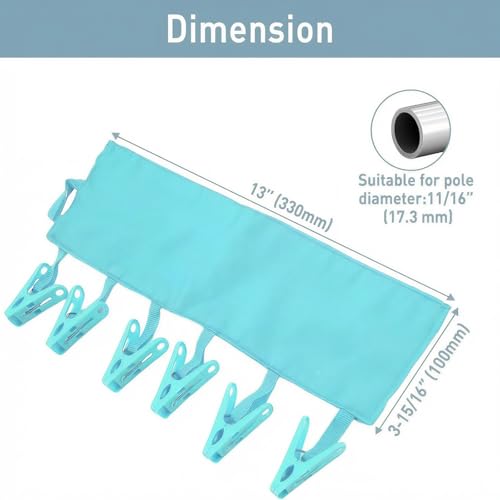 TamBee Portable Hanger Clips Travel Clothesline Travel Hangers Towel Drying Rack Clothing Hanger Folding Portable Sock Dock Swimsuit Drying Rack Hanger with 6 Clips Pack of 3 (Blue) - color: Blue