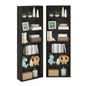Furinno Jaya Book Shelf Set of 2, 6-Tier Bookshelf, Bookcase, 9.5 x 24.6 x 71, for Home Office, Living Room, Espresso - color: Espresso, size: Set of 2, 6-Tier