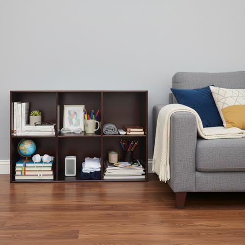 6 Cube Solid Wood Bookcase, Wooden Bookshelf Modern Floor Standing Storage Shelf for Living Room Bedroom Office, 11 * 11 * 11in Cubes with 44lbs Capacity, Easy Assembly - size: 6 Cube B