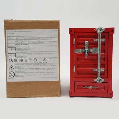 12.6 X 12.6 X 19.7 in Industrial Side Table, Metal Iron 3-Tier Bedside Table with 2 Compartments & 1 Storage Drawer, Retro Metal Shipping Container Cabinet for Bar/Bedroom/Garage (Red) - color: Red