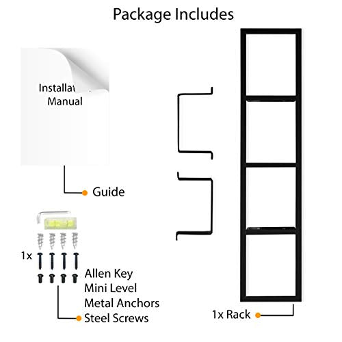 You Have Space CD DVD Storage Shelf for Wall, 34 Inch Cube Storage Media Shelf and Video Game Organizer, Metal Black Wall Shelf