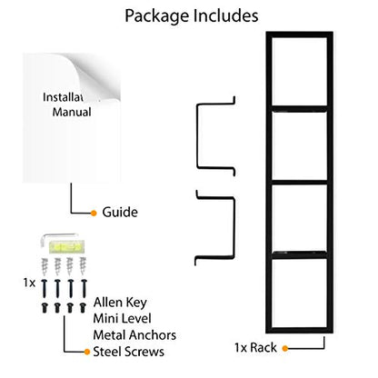 You Have Space CD DVD Storage Shelf for Wall, 34 Inch Cube Storage Media Shelf and Video Game Organizer, Metal Black Wall Shelf
