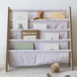 3 Sprouts Recycled Kids Bookshelf, Holds 35 Books, 4-Tier, Blueberry Taupe | Space-saving bookshelf, Children's room, Toddler bookcase organizer, Ages 3+, Book/toy storage, Front-facing, Covers visible - color: Blueberry Taupe