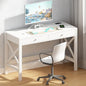 ChooChoo 40 Inches Farmhouse Computer Desk with 2 Drawers & Power Outlets | Wooden Writing Desk, Study Desk for Home Office, Makeup Vanity, White - color: White, size: 40inch with Power Outlet