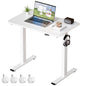 Okin Electric Standing Desk 31.5x19.7 Inches Small Computer Desk-Whole Piece Stand up Desk with Wheels Gaming Rolling Home Office Desks, White - color: White+casters, size: 31.5 Inch