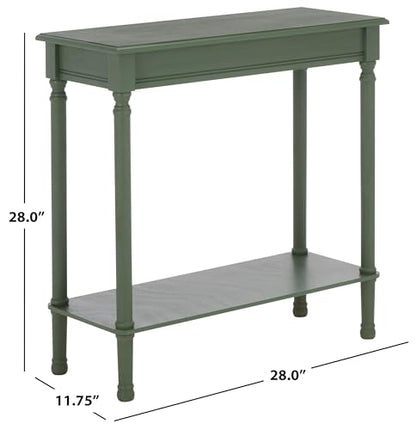 SAFAVIEH Furniture - Tinsley Rectangle Console Table - Dusty Green - Solid Wood - Farmhouse Turned-Leg Design - Ideal for Entryway, Living Room, Hallway, 28" W x 11.75" D x 28" H (CNS5724G) - color: Dusty Green