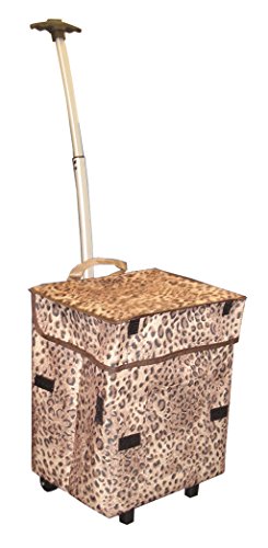 dbest products Smart Cart, Cheetah Rolling Multipurpose Collapsible Basket Cart Scrapbooking - color: Cheetah, size: Standard