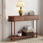 ARTPOWER 47.2" Modern Entryway Table with Wood Tambour Door, Accent Behind Couch Sofa Console with Storage, Fluted Side Table for Hallway, Living Room, Foyer, Brown - color: Brown