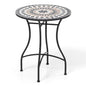 Giantex 24 Inch Patio Bistro Table, Mosaic Round Table w/Ceramic Tile Tabletop, Heavy-Duty Metal Structure, Outdoor Dining Table for Backyard, Garden, Porch (Black (Star Pattern)) - color: Black (Star Pattern)