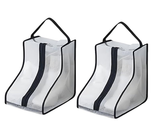 Hewnda Portable 2 Pack Boots Storage,Short Portable waterproof storage bags are used for travel storage, under the bed,wardrobe and shoe cabinet (Black Edge), VDF-1035 - color: Black Edge, size: Short
