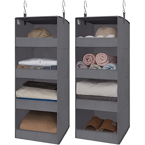 GRANNY SAYS 4-Shelf Hanging Organizer, Closet Hanging Shelves, Closet Hanging Storage Organizers, Organization for Bedroom, Living Room, Baby Nursery, Camper Accessories, Gray, 2-Pack - color: 4-shelf Ash Gray, size: 2-Pack