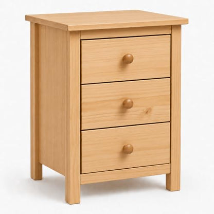 From the Tree Furniture Tall Nightstand with 3 Drawers - Solid Pine Wood Bedside Table with Spacious Storage & Sustainable Design - Honey Side Table for Bedroom Organization & Style - color: Honey/Natural