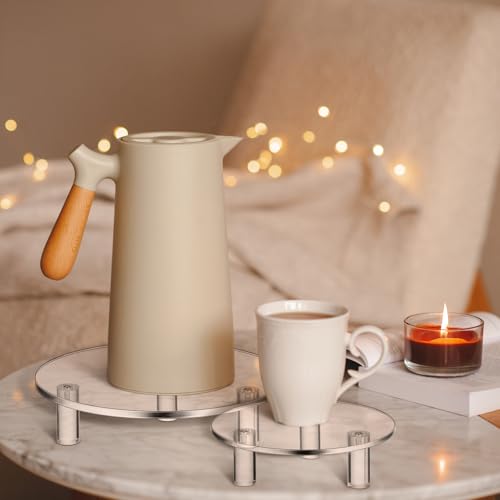 Lineshading 3 Pcs Round Acrylic Display Riser Clear Round Stands Clear Pedestal Riser Board for Cake Plant Dessert Jewelry Collectible Cupcake Figure Wedding Birthday Party Decor(6'',8'',10'') - size: 6'',8'',10'', style: Round