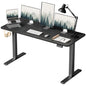 Furmax 55 Inches Electric Height Adjustable Standing Desk Home Office Desk | Large Sit Stand Up Computer Desk Memory Preset with T-Shaped Metal Bracket, Black - color: Black, size: 55 Inch