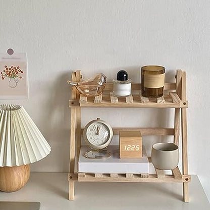 Brrnoo 2 Tiers Plant Stand Shelf,Desk Flower Pot Holder,Adjustable Desktop Shelf Display Organizer Ladder Rack for Office Decorate Storage Rack,Kitchen Rack