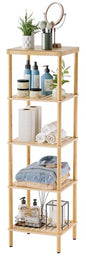 AmazerBath 5-Tier Bamboo Bathroom Shelf, Bathroom Standing Shelves, Multifunctional Shelving Unit for Living Room Bedroom Kitchen, Natural Color - size: 5 Tier - Natural