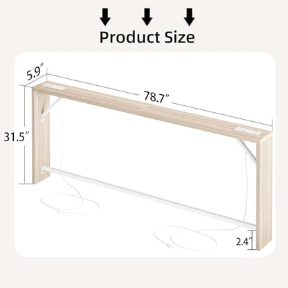 TIQLAB Sofa Table, 79 inch (1.2'' Thick Tabletop) Long Console Table Behind Couch, Narrow Entryway Table with Angled Metal Frame, Industrial Console Table for Entryway, Light Walnut - color: Light Walnut, size: 79''L x 5.9''W x 31.5''H
