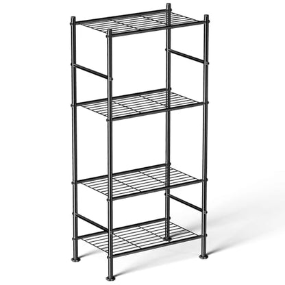 Abiglifty Storage Shelves, 4-Tier Wire Shelving, Metal Shelving with Adjustable Leveling Feet, Garage Storage for Bathroom, Closet, Kitchen - size: 4 Tier
