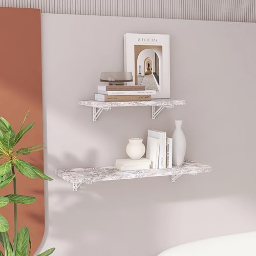Wall Mounted Folding Table 40"x 16" with Removable Heavy-Duty Brackets Support Up to 200 Pounds Folding Desk for Small Space Home Laundry Room Office Rv Suitable for Solid Wall (Life Summer Flowers) - color: Life Summer Flowers