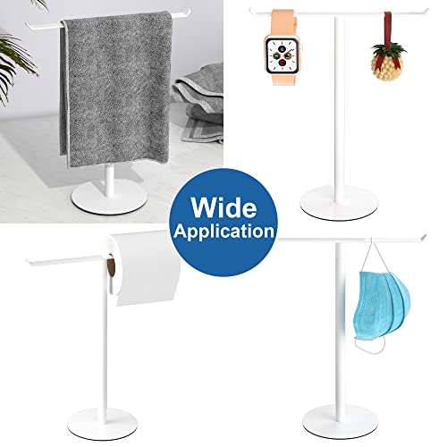 Towel Rack T-Shape Hand Towel Holder for Bathroom, Headband Holder Organizer and Bathroom Towel Racks,Kitchen Towel Rack White Hand Towel Holder - color: White
