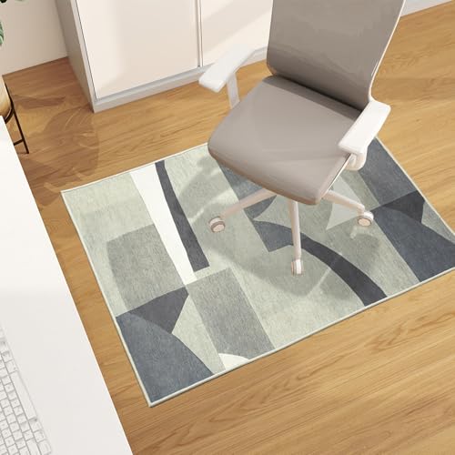 Office Chair Mat for Hardwood Floor, 48"x36" Easy Glide Computer Desk Mat Protector for Rolling Chair Under Desk Rug Nonslip Backing, Machine Wash (Modern) - color: Grey Circle, size: 36"x48"
