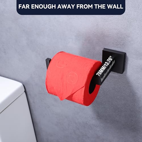 LANC Black Toilet Paper Holder, Bathroom Toilet Paper Roll Holder Wall Mount for Bathroom Kitchen, TP Holder Tissue Roll Dispenser Hanger Stainless Steel, Matte Black Left A8807MB-LF - color: Matte Black, size: Left Hand(Screw)