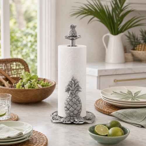 Arthur Court Pineapple Paper Towel Holder Decorative Aluminum Metal 14.5 Inch for Kitchen Countertop - size: Pineapple