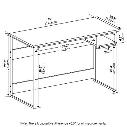 FURINNO Moretti Lifestyle Study Desk, 45 Inches, French Oak Grey - color: French Oak Grey, size: 45 inches