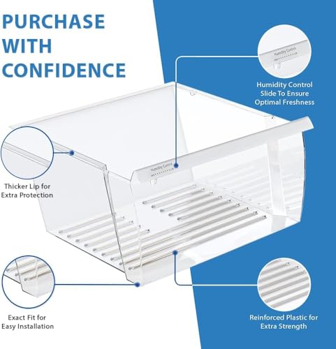 Lifetime Appliance Parts 2188656 Crisper Bin (Upper) Compatible with Whirlpool Refrigerator | Fridge Drawers | Kenmore Refrigerator Parts | Whirlpool Shelf Replacement - WP2188656