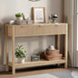 Nasonet Fluted Console Table, Wooden Sofa Table with Storage and Drawers, Farmhouse Behind Couch Table Entryway Table for Entrance, Hallway, Living Room, Oak - color: Oak, style: Modern