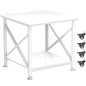 Printer Stand, 23.6 x 23.6 Inches Large Printer Stand with Storage Shelf, 2 Tier Printer Table for Home Office, Rolling Printer Cart with Industrial Wheels, Mini Fridge Stand Table, White - color: White