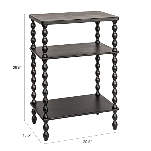 Creative Co-Op Bobbin Leg Rectangle Wood Accent Table, Black - color: Black, size: 20.5"L x 13.5"W x 29.5"H