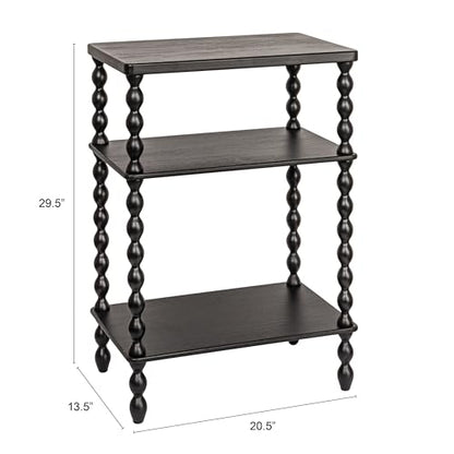 Creative Co-Op Bobbin Leg Rectangle Wood Accent Table, Black - color: Black, size: 20.5"L x 13.5"W x 29.5"H