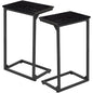 AMHANCIBLE C Shaped End Tables Set of 2, Couch Side Tables that Slide Under Sofa, Slim TV Trays for Living Room and Bedroom, Narrow Space Saving Laptop Workstation, Black, HET02BBK - color: Black