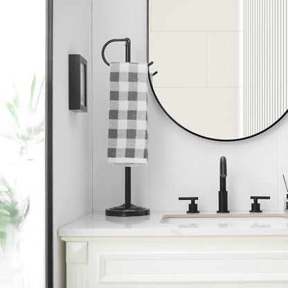 RFOUO Hand Towel Holder Stand, Towel Racks for Bathroom, Oil Rubbed Bronze | Stainless Steel, Adjustable 16.5-26 Inch,Heavy base,Space Saving Standing Towel Rack For Bathroom Kitchen Vanity Countertops - color: Oil Rubbed Bronze