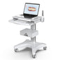 Medical Trolley Cart with Laptop Tray and Oral Scanner Holder, Mobile Workstation on Wheels with a Drawer for Hospital Dental Clinics Beauty Salons (OC-3) | Aviation aluminum, 360° lockable wheels, lockable drawer, 30kg load capacity, universal scanner ho