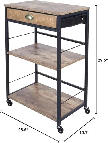 X-cosrack Coffee Bar Cabinet with Storage,3 Tier Coffee Bar Carts for The Home Buffets & Sideboards,Coffee Station Corner Table with Rolling Wheels for Kichen,Entryway,Living Room