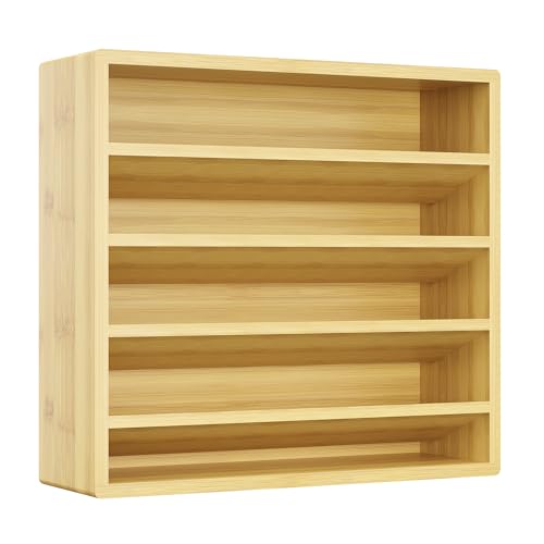 Orimade 4 Tier Spice Rack Organizer for Cabinet, Freestanding Bamboo Seasoning Rack for Countertop, Cupboard, Pantry, Kitchen, 13.18 x 4.13 x 12.2 inches(Spice Jars Not Included) - color: Bamboo