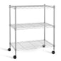 HealSmart 3-Tier Heavy Duty Storage Shelves 750Lb Capacity, 24.02" D x 13.78" W x 29.92" H Adjustable Shelving Unit with Wheels, Chrome - color: Chrome, size: 23" x 13" x 30", 3-Shelf