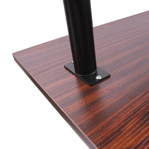 2-Shelf Industrial Wall Mount Ladder，Wall Mount Computer Desk Writing Desk,Industrial Bookcase Desk with Shelves，Floating Desk with Storage, Wall Table for Home Office, Brown (20"Dx30"Wx72.7"H) - color: Black/ Brown (39"w)