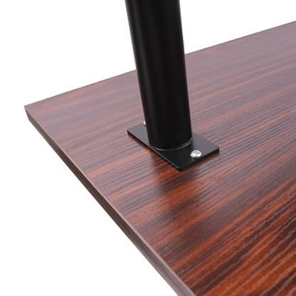 2-Shelf Industrial Wall Mount Ladder，Wall Mount Computer Desk Writing Desk,Industrial Bookcase Desk with Shelves，Floating Desk with Storage, Wall Table for Home Office, Brown (20"Dx30"Wx72.7"H) - color: Black/ Brown (39"w)