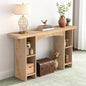 Sonharlar 55 Inch Entryway Table Single-Shelf Cabinet, 1.6 Inch Thick Desktop Wooden Console Table with Socket Farmhouse Sofa Table for Entrance, Hallway, Living Room,Behind Couch(Natural Brown) - color: Natural Brown, size: 55IN 1T